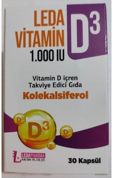 Leda Vitamin D3 1000 Iu 30 Kapsül Leda Vitamin D3 1000 Iu 30 Kapsül