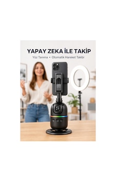 Yeni Telefon Ve Kamera Uyumlu 360 Otomatik Takipli Akıllı Masa Tripodu Yeni Nesil Trend