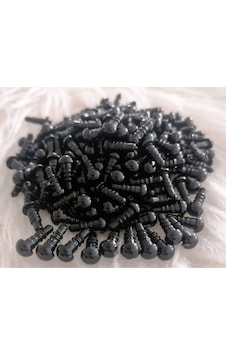 10 Çift 20 Adet 6 Mm Siyah Göz Paketli Amigurumi Güvenli Vidalı Kilitli Sertifikali
