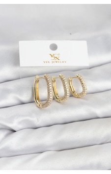 E Bijuteri Pirinç Gold Renk Zirkon Taşlı Halka Model Ysx Trio Küpe Seti Çok Renkli E Bijuteri Pirinç Gold Renk Zirkon Taşlı Halka Model Ysx Trio Küpe Seti Çok Renkli