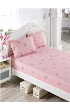 Eponj Home Pes Lastikli Çarşaf Seti Tek Kişilik Alanur Pembe Eponj Home Pes Lastikli Çarşaf Seti Tek Kişilik Alanur Pembe