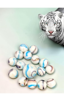White Tiger Beyaz Desenli Cam Misket Seti White Tiger Beyaz Desenli Cam Misket Seti