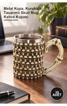 10 Adet Paslanmaz Çelik Kurukafa Kupa Bardak Metal Kupa, Kurukafa Tasarımlı Skull Mug, Kahve Kupası 10 Adet Paslanmaz Çelik Kurukafa Kupa Bardak Metal Kupa, Kurukafa Tasarımlı Skull Mug, Kahve Kupası