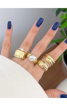 Çoklu Yüzük Seti Beyaz - Pembe 79336248 Çoklu Yüzük Seti Beyaz - Pembe 79336248