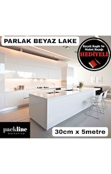 Parlak Beyaz Yapışkanlı Folyo Mutfak Dolap Ve Mobilya Kaplama Folyosu 30cm X 5mt 010 - Parlak Beyaz Parlak Beyaz Yapışkanlı Folyo Mutfak Dolap Ve Mobilya Kaplama Folyosu 30cm X 5mt 010 - Parlak Beyaz