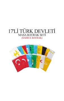 17'li Türk Devletleri Masa Bayrağı Seti 15x22,5 Sadece Bayrak 17'li Türk Devletleri Masa Bayrağı Seti 15x22,5 Sadece Bayrak