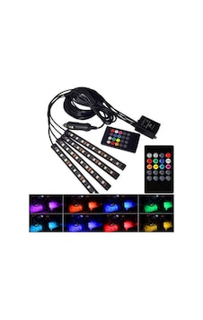 Araç Içi Ayak Altı Led Aydınlatma Rgb 9led Kumandalı Oto Şerit 4