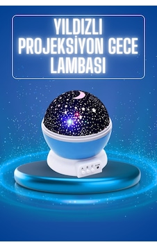 Yıldızlı Gece Lambası Mor Projeksiyon Görünümlü Masa Lambası Renk Değiştirebilen Çokrenkli