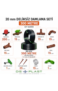 300 Metre 20 Mm Deliksiz Damla Sulama Seti 1,1 Mm Et Kalınlığı 300 Metre 20 Mm Deliksiz Damla Sulama Seti 1,1 Mm Et Kalınlığı