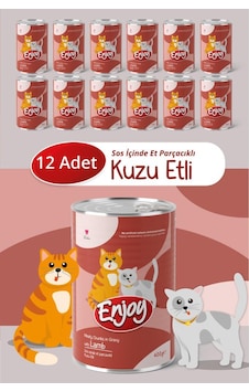 Enjoy Kuzu Etli Kedi Konservesi Sos İçinde Et Parçacıklı 400 Gr X12 Enjoy Kuzu Etli Kedi Konservesi Sos İçinde Et Parçacıklı 400 Gr X12