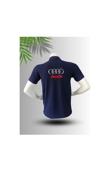 Frooy Audi Logo Baskılı Polo Yaka Pamuklu T-shirt Lacivert Frooy Audi Logo Baskılı Polo Yaka Pamuklu T-shirt Lacivert