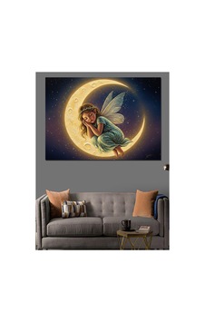 Ay Üzerinde Uyuyan Küçük Peri Yağlı Boya Dokulu Kanvas Tablo Canvas Tablosu Ay Üzerinde Uyuyan Küçük Peri Yağlı Boya Dokulu Kanvas Tablo Canvas Tablosu