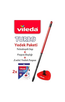 Vileda Turbo Sap + Üçgen Başlık + Mikrofiber Püskül 2'li Vileda Turbo Sap + Üçgen Başlık + Mikrofiber Püskül 2'li