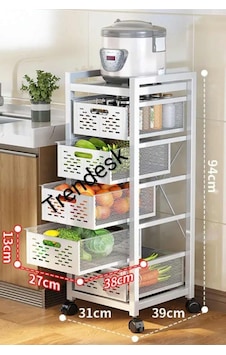 Trendesk 5 Katlı Metal Beyaz Patates Soğan Sebze Meyve Sepeti Sebzelik Trendesk 5 Katlı Metal Beyaz Patates Soğan Sebze Meyve Sepeti Sebzelik