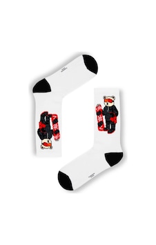 Carnaval Socks Kayaklı Bear Desenli Tenis Çorap Beyaz Carnaval Socks Kayaklı Bear Desenli Tenis Çorap Beyaz
