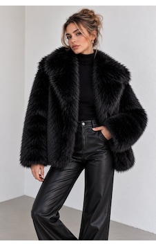 Lima Siyah Kadın Peluş Kürk Ceket Oversize Uzun Kollu Yumuşak Dokulu Kışlık Mont Lima Siyah Kadın Peluş Kürk Ceket Oversize Uzun Kollu Yumuşak Dokulu Kışlık Mont