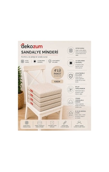 Comfort Plus Sandalye Koltuk Minderi 40x40 Bağcıklı Fermuarlı Yıkanabilir Balkon Bahçe Minderi 4 Lü Krem 4 Lü Comfort Plus Sandalye Koltuk Minderi 40x40 Bağcıklı Fermuarlı Yıkanabilir Balkon Bahçe Minderi 4 Lü Krem 4 Lü