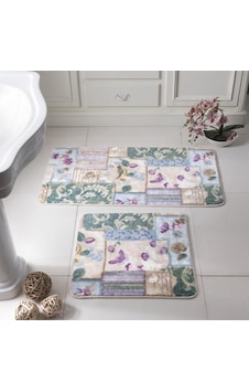 Taç Banyo Paspas Takımı Seti 2'Li Baskılı Patchwork Çok Renkli Taç Banyo Paspas Takımı Seti 2'Li Baskılı Patchwork Çok Renkli