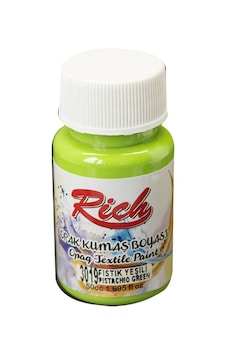 Rich Opak Kumaş Boyası 50 Cc. 3019 Fıstık Yeşili Rich Opak Kumaş Boyası 50 Cc. 3019 Fıstık Yeşili
