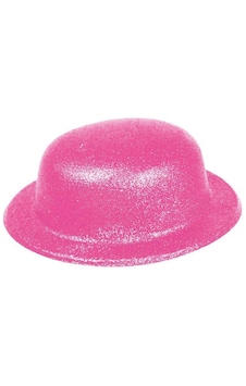 Pembe Renk Simli Melon Yuvarlak Parti Şapkası 24x26 Cm