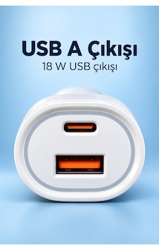 Type C Ve Usb A Çift Çıkışlı Araç Şarj Aleti Type C Ve Usb A Çift Çıkışlı Araç Şarj Aleti
