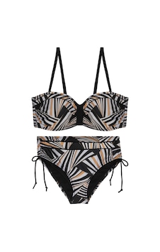 Kaplı Kesim Desenli İpli Yan Detaylı Bikini Takımı Kaplı Kesim Desenli İpli Yan Detaylı Bikini Takımı
