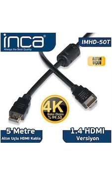 Inca Imhd 50T 5 Metre V1.4 3D Hdmi Altın Uçlu Kablo Inca Imhd 50T 5 Metre V1.4 3D Hdmi Altın Uçlu Kablo