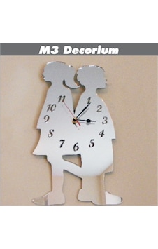 M3Decorium Genç Çiftler Sevgililer Arkadaşlar Dekoratif Ayna Saat Beyaz M3Decorium Genç Çiftler Sevgililer Arkadaşlar Dekoratif Ayna Saat Beyaz
