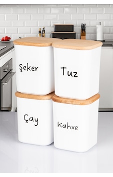 4'lü Ahşap Vakumlu Kapaklı Kare Akrilik Çay Şeker Kahve Tuz Erzak Saklama Kabı 900 Ml Şeffaf 4'lü Ahşap Vakumlu Kapaklı Kare Akrilik Çay Şeker Kahve Tuz Erzak Saklama Kabı 900 Ml Şeffaf