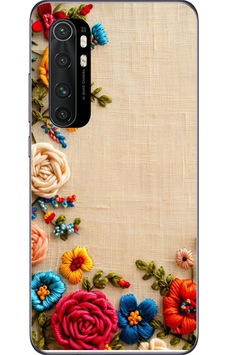 Xiaomi Mi 10 Lite Uyumlu İşlemeli İğne Oyası Baskılı Silikon Kılıf Renkli Xiaomi Mi 10 Lite Uyumlu İşlemeli İğne Oyası Baskılı Silikon Kılıf Renkli