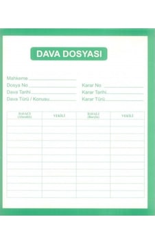Avukat Baro Mahkeme Dava İcra Adliye Dosyası Yeşil Beyaz 50'lik Avukat Baro Mahkeme Dava İcra Adliye Dosyası Yeşil Beyaz 50'lik