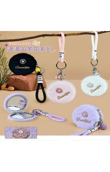 Peluş Tasarımlı Ayna Mor