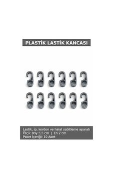 Plastik Lastik Kancası 10 Adet Set Branda Halat İp Sabitleme Kancası Kamp Tente Çadır Uyumlu Gri Plastik Lastik Kancası 10 Adet Set Branda Halat İp Sabitleme Kancası Kamp Tente Çadır Uyumlu Gri