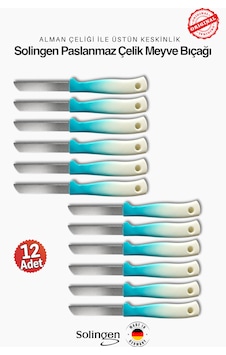 Profesyonel Yeşil Renk Geçişli Meyve&sebze Bıçağı 12'li Set & Ultra Keskin Tırtıklı Ağız, Paslanmaz Çelik Profesyonel Yeşil Renk Geçişli Meyve&sebze Bıçağı 12'li Set & Ultra Keskin Tırtıklı Ağız, Paslanmaz Çelik