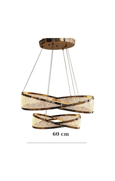 Modern Tasarım Sonsuzluk Motifli Led Halka Avize - Rose Gold Gold 1 Modern Tasarım Sonsuzluk Motifli Led Halka Avize - Rose Gold Gold 1