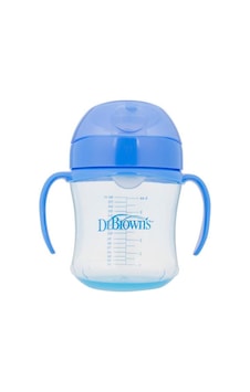 Dr BrownS Oluklu Alıştırma Bardağı Mavi 6+ Ay 6Oz 180 ML Mavi