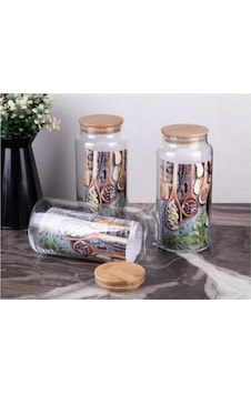 Gönül 2736 Bambu Kapaklı Cam Kavanoz 1300Cc 3 Adet Gönül 2736 Bambu Kapaklı Cam Kavanoz 1300Cc 3 Adet