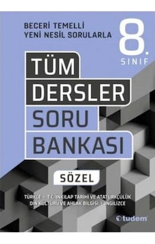 Tudem 8.Sınıf Tüm Dersler Soru Bankası Sözel (Yeni) - Tudem Yayın Tudem 8.Sınıf Tüm Dersler Soru Bankası Sözel (Yeni) - Tudem Yayın