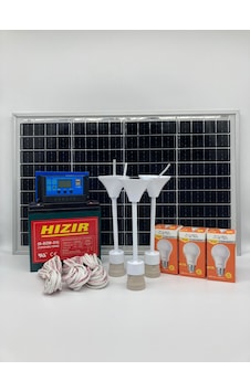 50 W Monokristal Panelli Güneş Enerji Seti Solar Aydınlatma N11.172