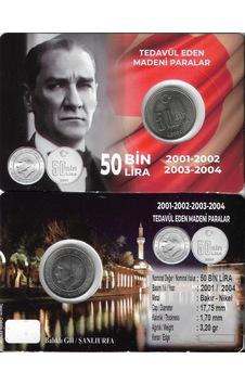2001 Yılı Tedavül 50.000 Türk Lirası Özel Kitinde 2001 Yılı Tedavül 50.000 Türk Lirası Özel Kitinde