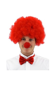 Kırmızı Renk Kıvırcık Afro Palyaço Seti +3 Kırmızı Renk Kıvırcık Afro Palyaço Seti +3