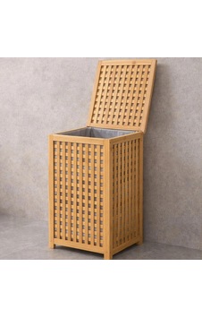 Kalın Ahşap Bambu Kirli Çamaşır Sepeti Kumaş Çantalı Sepet 40x40x58cm 5580 Çok Renkli Kalın Ahşap Bambu Kirli Çamaşır Sepeti Kumaş Çantalı Sepet 40x40x58cm 5580 Çok Renkli