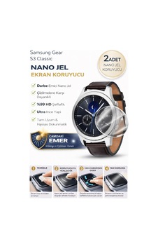 Samsung Gear S3 Classic Uyumlu Nano Jel Ekran Koruyucu 2 Adet Darbe Emici Tam Kaplayan