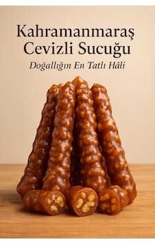 Kahramanmaraş Cevizli Sucuğu 1 Kg Katkısız, El Yapımı, Doğal Yöresel Tatlı