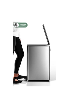 Primanova Dikdörtgen Çelik Çöp Kovası 40 Litre - Inox Primanova Dikdörtgen Çelik Çöp Kovası 40 Litre - Inox