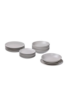 Fargklar Yemek Takımı, Mat Açık Gri, 18 Parça Gri
