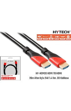 Hytech Hy-Hdm20 Hdmi To Hdmi 20M Altın Uçlu 24K 1.4 Ver 3D Kablos Hytech Hy-Hdm20 Hdmi To Hdmi 20M Altın Uçlu 24K 1.4 Ver 3D Kablos
