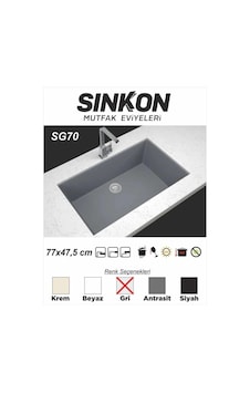 Sinkon Gri Granit Eviye 77 x 47.5 - Sg70 - Sinkon Sinkon Gri Granit Eviye 77 x 47.5 - Sg70 - Sinkon