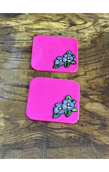 2 Adet Nakış İşleme Bardak Altlığı 9x9 Cm Pembe
