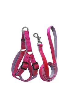 Gezdirme Kayışlı Dokuma Köpek Göğüs Tasma Seti 52 73-110 Cm Pembe Gezdirme Kayışlı Dokuma Köpek Göğüs Tasma Seti 52 73-110 Cm Pembe